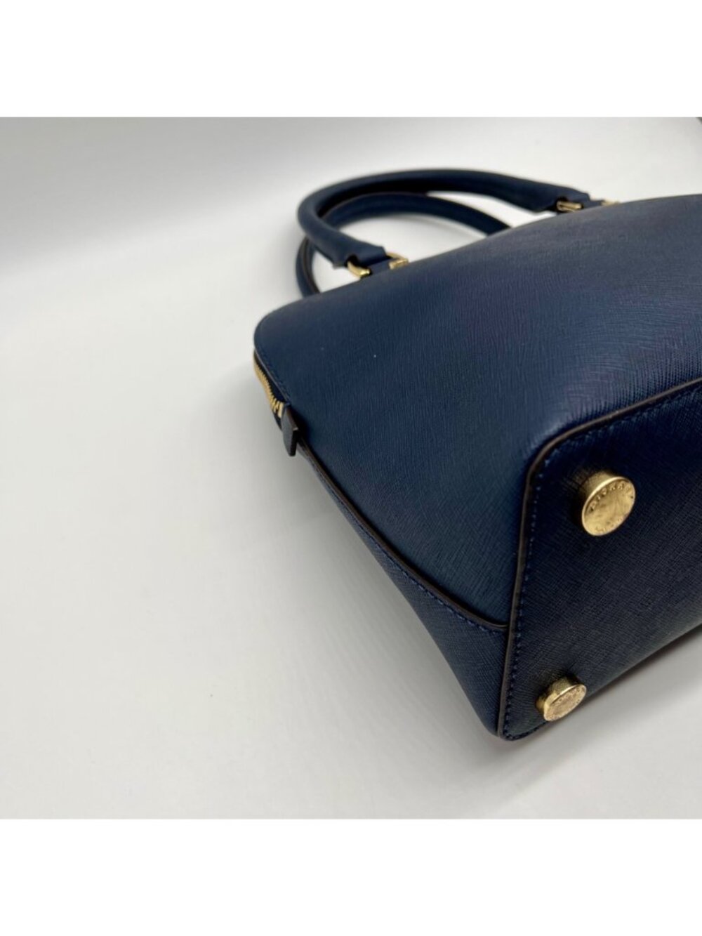 Michael Kors Blue Leather Cindy Large Dome Satchel Bag - Picture 8 of 10